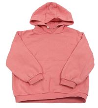 Růžová oversize mikina se srdíčkem a kapucí C&A