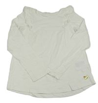 Bílé triko s volánky a srdíčkem H&M