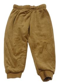 Béžové sametové žebrované kalhoty H&M