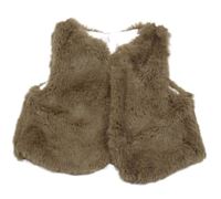 Hnědá chlupatá podšitá vesta C&A