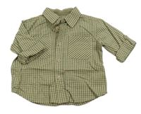 Nové - Khaki-béžová kostkovaná košile Mothercare