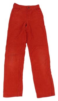 Červené manšestrové kalhoty 