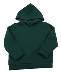 Tmavozelená vzorovaná mikina s kapucí Shein