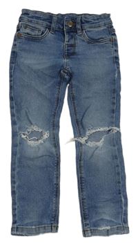 Modré straight rifle s dírami na kolenou C&A