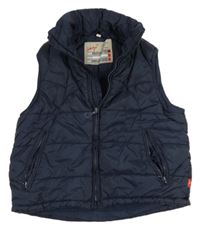 Tmavomodrá šusťáková zateplená vesta 