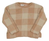 Starorůžový kostkovaný svetr Zara