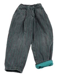 Šedo-tyrkysové volné podšité rifle 