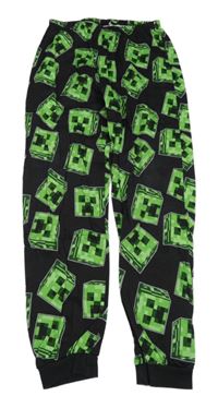 Černo-zeleé pyžamové kalhoty s potiskem Minecraft 