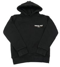 Černá mikina s nápisem a kapucí