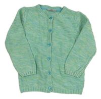 Zeleno-modrý melírovaný propínací svetr Topolino