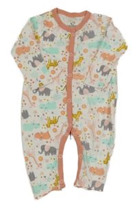 Bílo-růžový overal se zvířátky Azaduck 