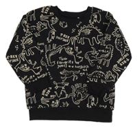 Černá mikina s dinosaury George 