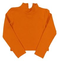 Oranžová vzorovaná crop mikina se stojáčkem Matalan 