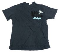 Tmavošedé tričko s potiskem Zara