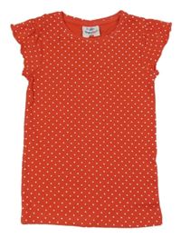 Červené žebrované tričko s punítky Topolino