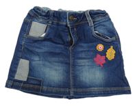 Modrá riflová sukně s nášivkami C&A