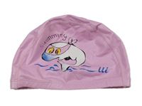 Růžová koupací čepice s delfínem 