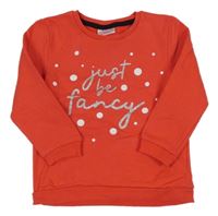 Červená mikina s nápisem a puntíky So Cute