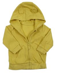 Žlutá propínací mikina s kapucí George 