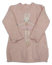 Světlerůžové svetrové šaty se zajíčkem Primark