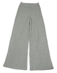 Šedé pletené žebrované wide leg kalhoty C&A
