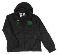Černá šusťáková fotbalová mikina s kapucí Adidas