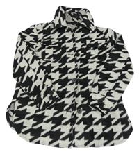 Černo-šedá vzorovaná flaušová košilová bunda Primark