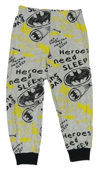 Světlešedo-černé melírované pyžamové kalhoty s Batmany Matalan