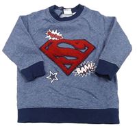 Modro-tmavomodrá melírovaná mikina se znakem - Superman H&M