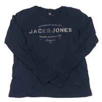 Tmavomodré triko s logem JACK&JONES