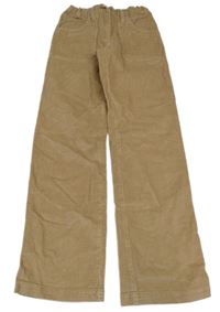 Světlehnědé wide leg manšestráky alive