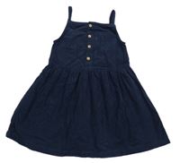 Tmavomodré manšestrové šaty PRIMARK