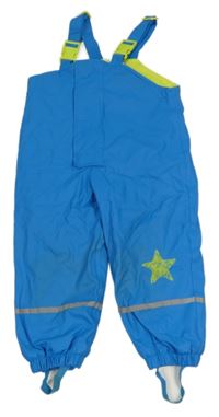 Modré nepromokavé laclové podšité kalhoty s hvězdičkou Papagino