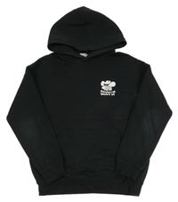 Černá mikina s potiskem a kapsou a kapucí H&M