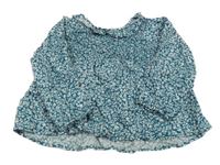 Petrolejová tunika s bílými kytičkami a volánkem PRIMARK