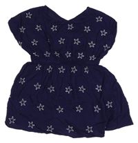 Lilkové mačkané oversize plážové šaty s hvězdicemi a mašlí PRIMARK