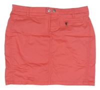 Korálová chino plátěná sukně oodji