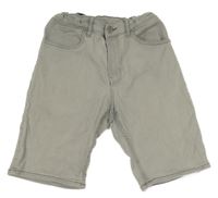 Světlešedé slim fit teplákové riflové kraťasy H&M