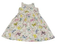 Bílé šaty s motýlky a rozkvetlými větvičkami H&M