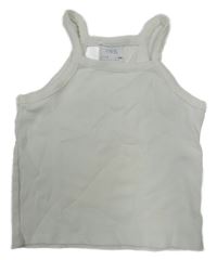 Bílý žebrovaný crop top ZARA