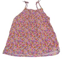 Bílo-růžovo-žlutý květovaný top H&M