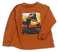 Hnědé triko s dinosaury Next