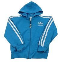 Azurová propínací mikina s kapucí Adidas