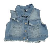 Modrá riflová crop vesta