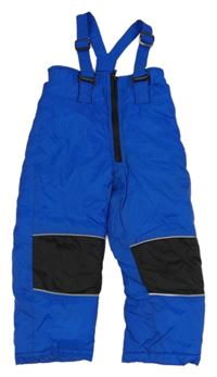 Safírovo-černé šusťákové oteplovačky s odepínacími kšandami BPC