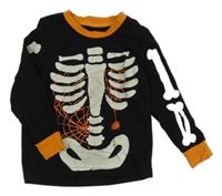 Černé triko s kostmi