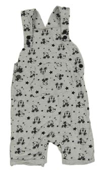 Šedé melírované teplákové laclové kraťasy s Mickeym a hvězdami Disney