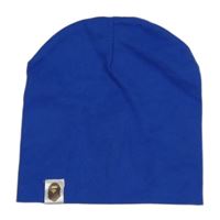 Modrá bavlněná čepice s nášivkou