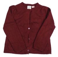 Vínový propínací svetr Zara