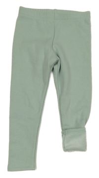 Světlezelené zateplené legíny Pocopiano